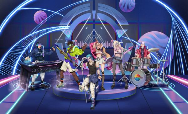 Digital illustration of Color Band's lineup of virtual musicians.