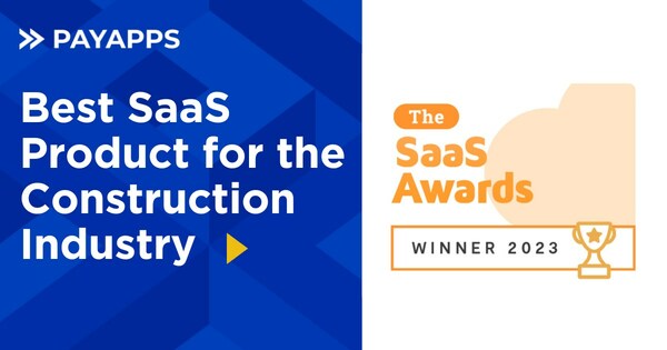 Payapps secures top global honours as the SaaS Awards recognises their outstanding contribution to the construction industry by making progress payment claims easier to manage.